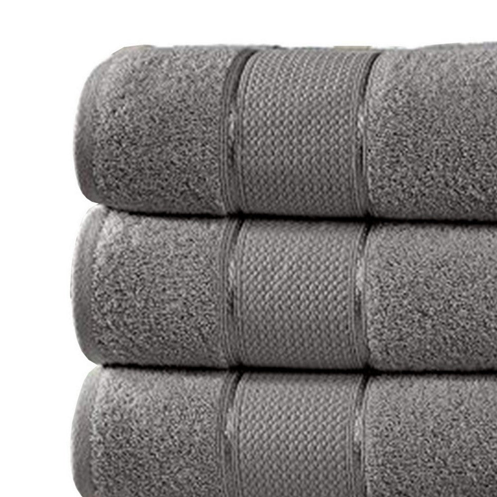 Bergamo 4 Piece Spun loft Bath Sheets with Twill Weave The Urban Port,Charcoal Gray By Casagear Home BM222868