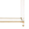 Metal Frame Glass Top Console Table with Acrylic Legs Clear and Brass By Casagear Home BM222986