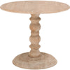 36 Inch Round Top Wooden Dining Table with Turned Pedestal Base, Brown By Casagear Home