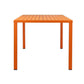 Slatted Top Metal Dining Table with Straight Legs Orange By Casagear Home BM223166