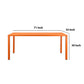 Slatted Top Metal Dining Table with Straight Legs Orange By Casagear Home BM223166