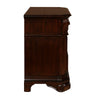 3 Drawer Wooden Nightstand with Molded Details and Metal Pulls Brown By Casagear Home BM223269