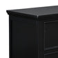 2 Drawer Wooden nightstand with Tapered Legs and Metal Rings Black By Casagear Home BM223297