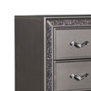 5 Drawer Wooden Chest with Encrusted Crystal Accent Silver By Casagear Home BM223305