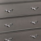 5 Drawer Wooden Chest with Encrusted Crystal Accent Silver By Casagear Home BM223305