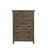 5 Drawer Plank Design Chest with Bar Handle and Block Feet Brown By Casagear Home BM223307