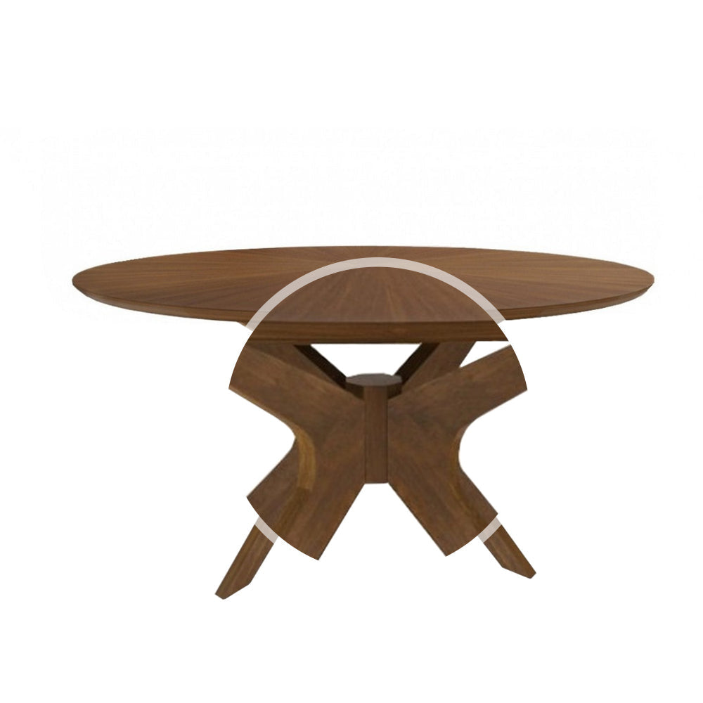 Contemporary 75 Inch Round Wooden Dining Table with Spider Legs Brown By Casagear Home BM223428