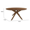 Contemporary 75 Inch Round Wooden Dining Table with Spider Legs Brown By Casagear Home BM223428