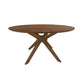 Contemporary 75 Inch Round Wooden Dining Table with Spider Legs, Brown By Casagear Home