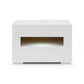 2 Pull Out Drawer Nightstand with High Gloss and Open Compartment White By Casagear Home BM223473