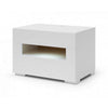 2 Pull Out Drawer Nightstand with High Gloss and Open Compartment White By Casagear Home BM223473