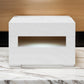 2 Pull Out Drawer Nightstand with High Gloss and Open Compartment, White By Casagear Home