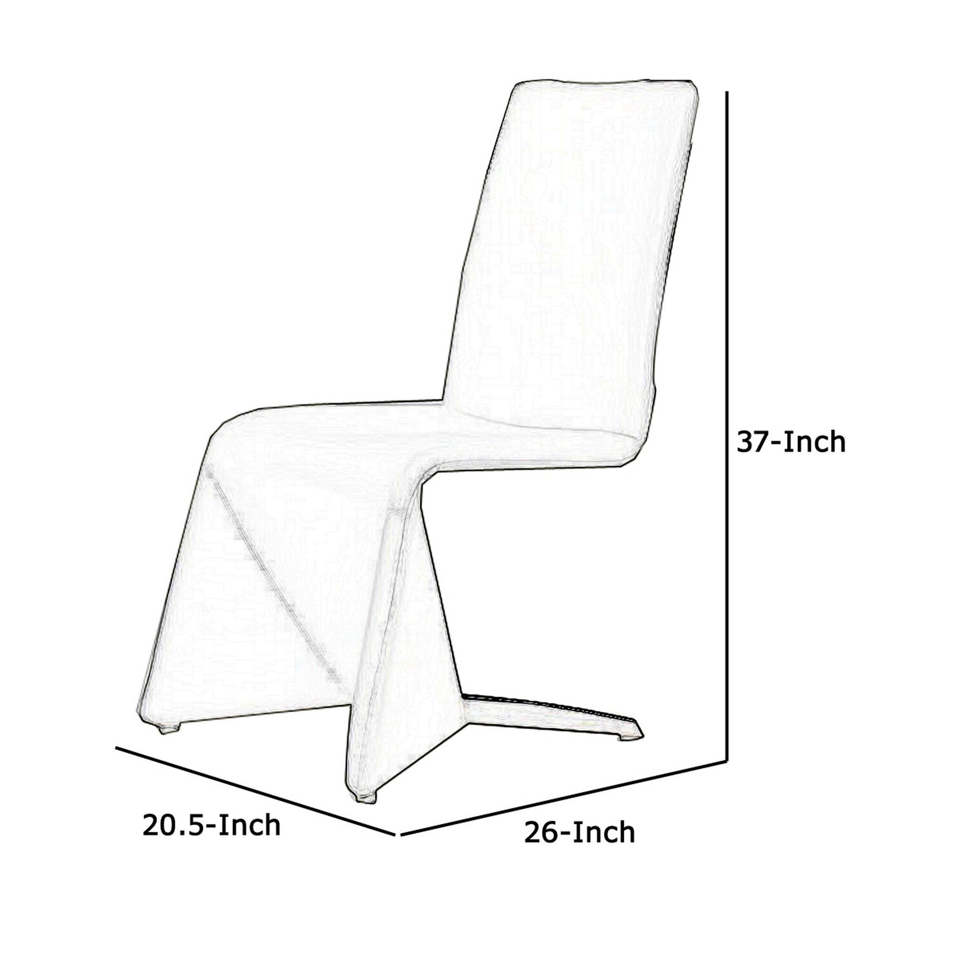 Metal Frame Leatherette Dining Chair Set of 2 White By Casagear Home BM223487