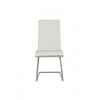 Leatherette Dining Chair with Z Shape Metal Base Set of 2 White and Chrome By Casagear Home BM223505