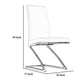 Leatherette Dining Chair with Z Shape Metal Base Set of 2 White and Chrome By Casagear Home BM223505