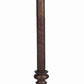 Swing Arm Metal Body Floor Lamp with Fabric Bell Shade Bronze and Beige By Casagear Home BM223547