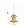 Bell Design Glass Shade Pendant Lighting with Cord Beige and Silver By Casagear Home BM223548