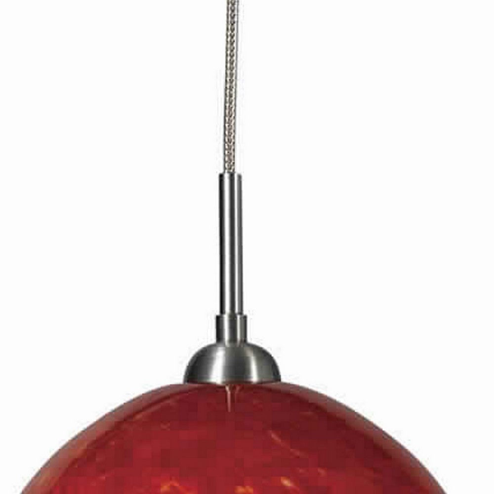 Swirl Dome Shaped Glass Shade Pendant Lighting with Cord Yellow and Red By Casagear Home BM223551