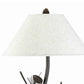 Pine Twig Accent Metal Body Floor Lamp with Conical Shade Bronze and White By Casagear Home BM223583