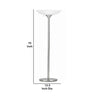 3 Way Torchiere Floor Lamp with Frosted Glass shade and Stable Base White By Casagear Home BM223598