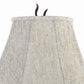 Metal Table Lamp with Leaf Accent Body and Fabric Bell Shade,Black and Gray By Casagear Home BM223614