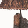 150 Watt Resin Bear Body Table Lamp with Twig Shade Gray and Brown By Casagear Home BM223616