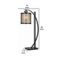 60 Watt Table Lamp with Metal Body and Mica Drum Shade Black By Casagear Home BM223695