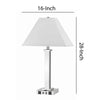 Trapezoid Shade Table Lamp with Metal Base and 2 USB Ports,White and Chrome By Casagear Home BM224678