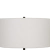 Drum Shade Table Lamp with Wooden Tripod Base White and Brown By Casagear Home BM224833