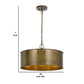 60 X 3 Watt Round Metal Frame Chandelier with 6 Foot Chain Distressed Gold By Casagear Home BM224864