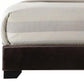 Faux Leather Eastern King Bed with Low Profile Footboard Espresso Brown By Casagear Home BM225022