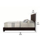 Faux Leather Eastern King Bed with Low Profile Footboard Espresso Brown By Casagear Home BM225022