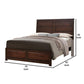 Raised Panel Design Wooden Eastern King Bed with Sleek Legs Walnut Brown By Casagear Home BM225057