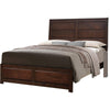 Raised Panel Design Wooden Eastern King Bed with Sleek Legs, Walnut Brown By Casagear Home