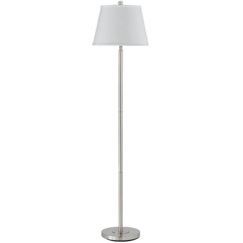 Metal Round 3 Way Floor Lamp with Spider Type Shade, Silver By Casagear Home