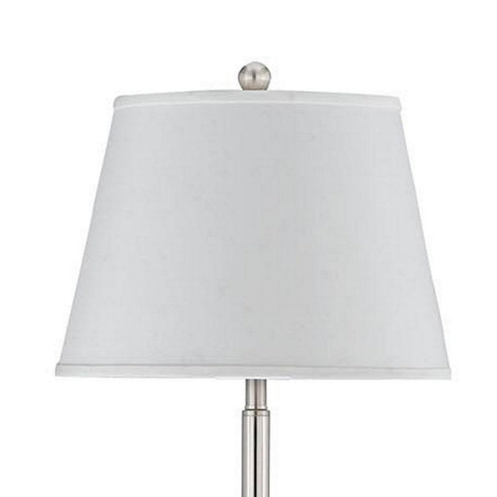 Metal Round 3 Way Floor Lamp with Spider Type Shade Silver By Casagear Home BM225108