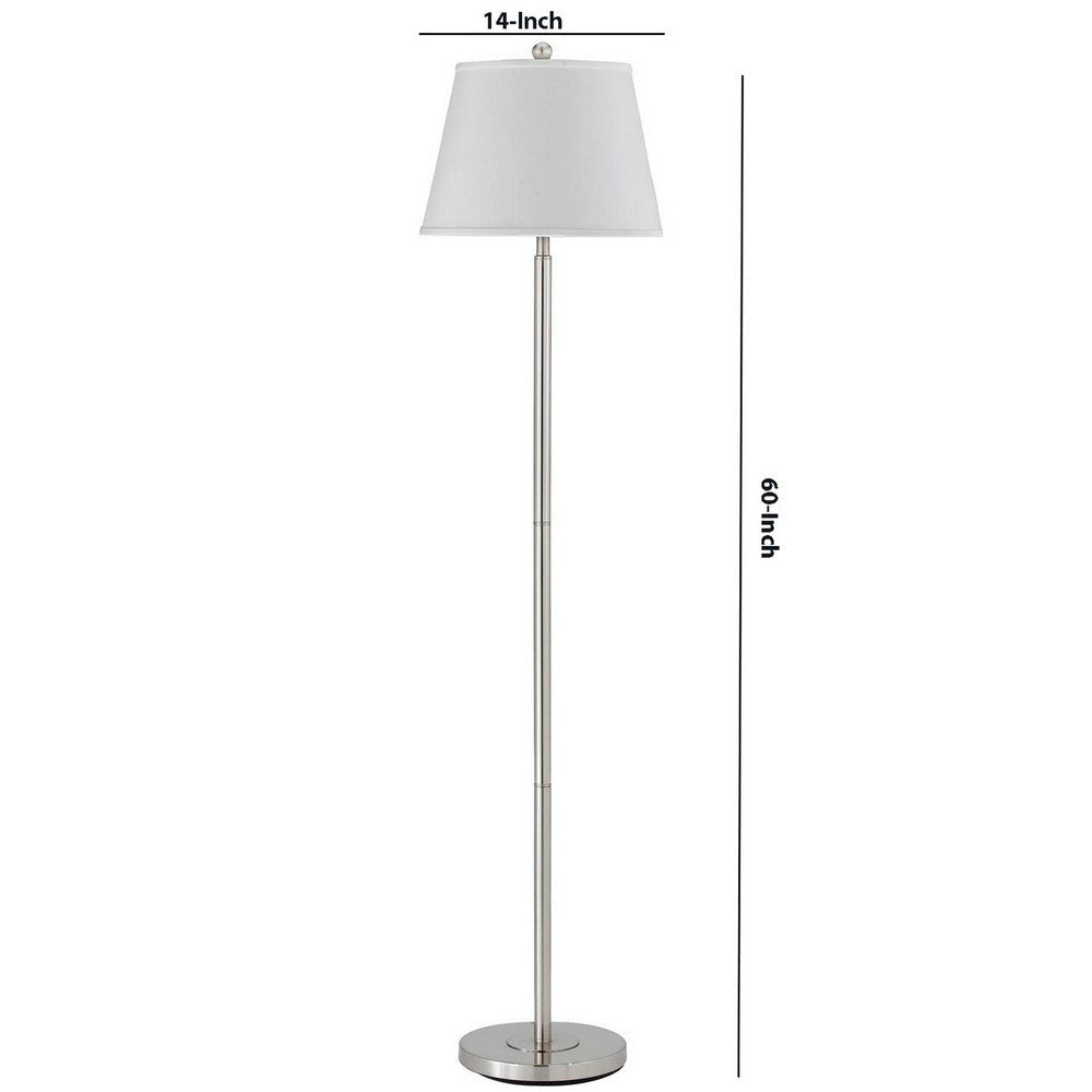 Metal Round 3 Way Floor Lamp with Spider Type Shade Silver By Casagear Home BM225108