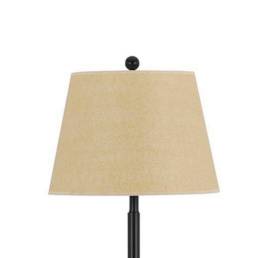 Metal Round 3 Way Floor Lamp with Spider Type Shade Dark Bronze By Casagear Home BM225109