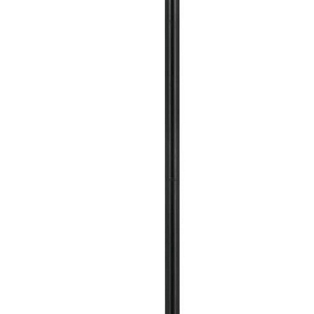 Metal Round 3 Way Floor Lamp with Spider Type Shade Dark Bronze By Casagear Home BM225109