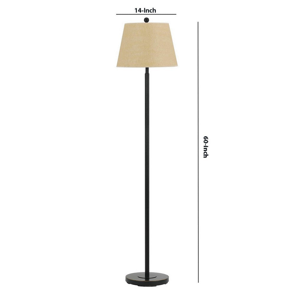 Metal Round 3 Way Floor Lamp with Spider Type Shade Dark Bronze By Casagear Home BM225109