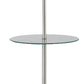 Metal Round 3 Way Floor Lamp with Spider Type Shade Silver and Brown By Casagear Home BM225110