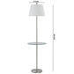 Metal Round 3 Way Floor Lamp with Spider Type Shade Silver and Brown By Casagear Home BM225110