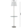 Metal Round 3 Way Floor Lamp with Spider Type Shade Silver and Brown By Casagear Home BM225110