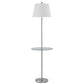 Metal Round 3 Way Floor Lamp with Spider Type Shade, Silver and Brown By Casagear Home