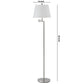 Metal Round 3 Way Floor Lamp with Spider Type Shade Silver and White By Casagear Home BM225111