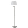 Metal Round 3 Way Floor Lamp with Spider Type Shade, Silver and White By Casagear Home