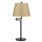 Metal Round 3 Way 27" Table Lamp with Spider Type Shade, Bronze and Brown By Casagear Home