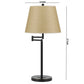 Metal Round 3 Way 27’’ Table Lamp with Spider Type Shade Bronze and Brown By Casagear Home BM225114