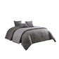 10 Piece King Polyester Comforter Set with Geometric Print, Gray By Casagear Home