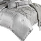 12 Piece King Polyester Comforter Set with Medallion Print Platinum Gray By Casagear Home BM225173